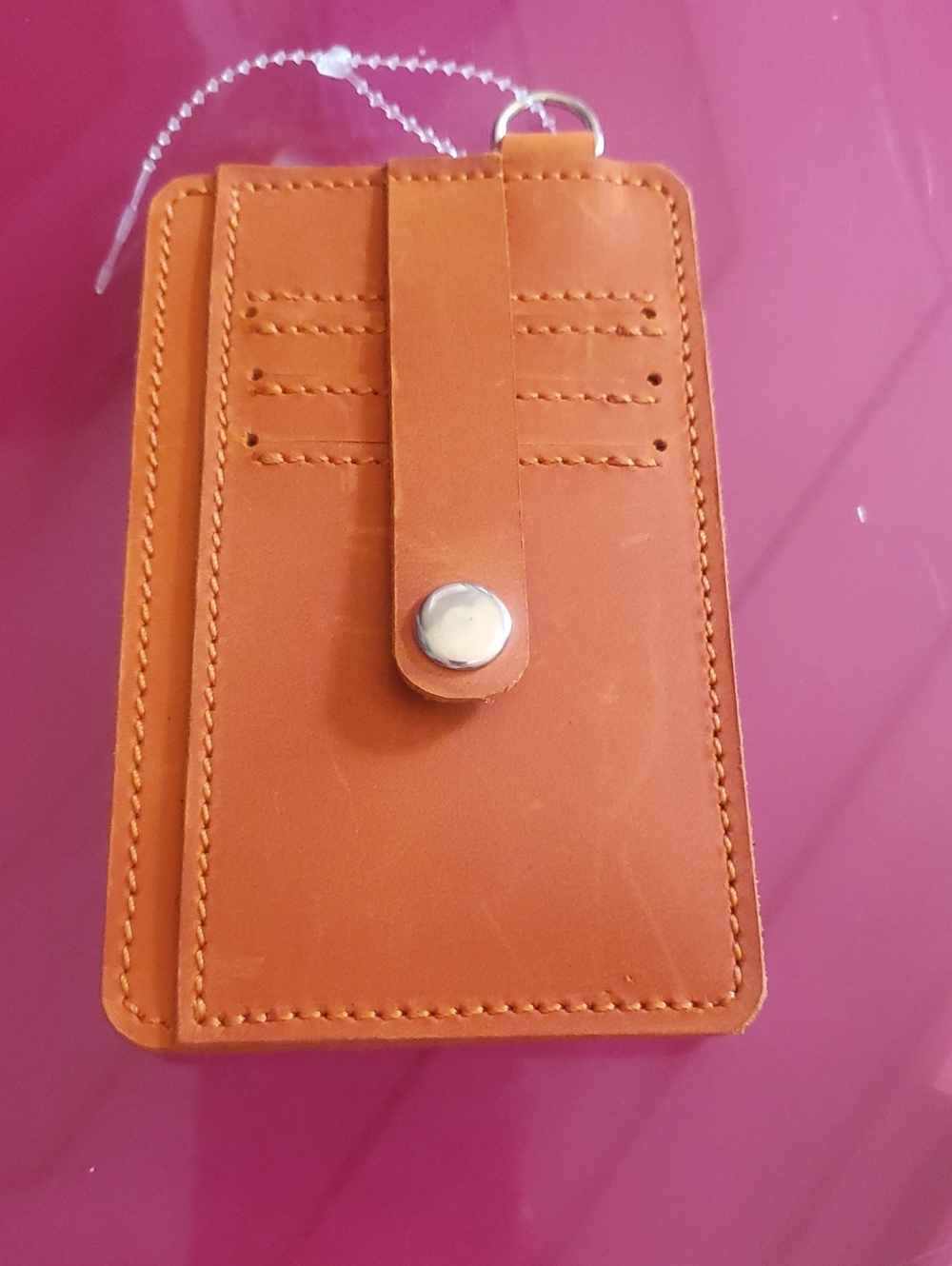 Leather Card Holder Phone Wallet - Tan